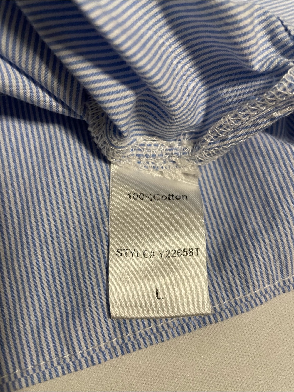 Tuckernuck Blue White Striped Cotyon V Neck 3/4 Sleeve Blouse Size Large - Picture 5 of 5